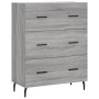 Aparador de madera de ingeniería gris Sonoma 69,5x34x90 cm de vidaXL, Aparadores - Ref: Foro24-827874, Precio: 102,47 €, Desc...