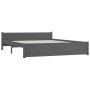 Estructura de cama de madera maciza gris 140x190 cm de vidaXL, Camas y somieres - Ref: Foro24-815026, Precio: 164,90 €, Descu...