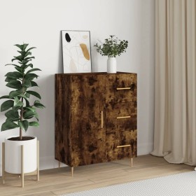 Smoked oak engineered wood sideboard 69.5x34x90 cm by vidaXL, Sideboards - Ref: Foro24-827905, Price: 87,99 €, Discount: %