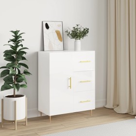 Aparador de madera contrachapada blanco brillante 69,5x34x90 cm de vidaXL, Aparadores - Ref: Foro24-827902, Precio: 97,32 €, ...