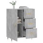 Aparador de madera de ingeniería gris hormigón 69,5x34x90 cm de vidaXL, Aparadores - Ref: Foro24-827896, Precio: 90,47 €, Des...