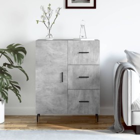 Concrete gray engineered wood sideboard 69.5x34x90 cm by vidaXL, Sideboards - Ref: Foro24-827936, Price: 92,99 €, Discount: %