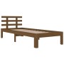 Estructura de cama madera maciza marrón miel 75x190 cm de vidaXL, Camas y somieres - Ref: Foro24-814717, Precio: 76,63 €, Des...