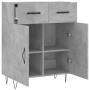 Aparador de madera de ingeniería gris hormigón 69,5x34x90 cm de vidaXL, Aparadores - Ref: Foro24-827976, Precio: 80,14 €, Des...