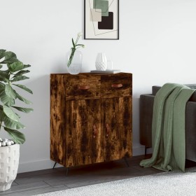 Aparador de madera de ingeniería roble ahumado 69,5x34x90 cm de vidaXL, Aparadores - Ref: Foro24-827953, Precio: 79,99 €, Des...