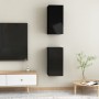 TV Furniture 2 units plywood black gloss 30.5x30x60cm