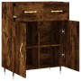 Aparador de madera de ingeniería roble ahumado 69,5x34x90 cm de vidaXL, Aparadores - Ref: Foro24-827961, Precio: 81,12 €, Des...