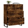 Aparador de madera de ingeniería roble ahumado 69,5x34x90 cm de vidaXL, Aparadores - Ref: Foro24-827881, Precio: 105,26 €, De...