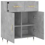 Aparador de madera de ingeniería gris hormigón 69,5x34x90 cm de vidaXL, Aparadores - Ref: Foro24-827960, Precio: 81,69 €, Des...