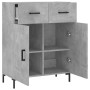 Aparador de madera de ingeniería gris hormigón 69,5x34x90 cm de vidaXL, Aparadores - Ref: Foro24-827984, Precio: 85,70 €, Des...