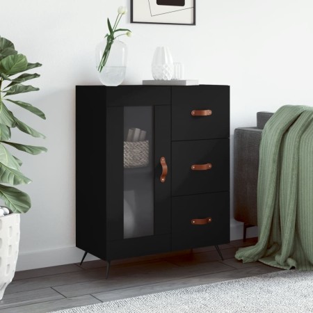 Black engineered wood sideboard 69.5x34x90 cm by vidaXL, Sideboards - Ref: Foro24-828013, Price: 93,55 €, Discount: %