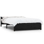 Black solid wood bed frame 120x200 cm by vidaXL, Beds and slatted bases - Ref: Foro24-815043, Price: 192,99 €, Discount: %