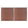 Brown WPC garden fence 353x186 cm by vidaXL, fence panels - Ref: Foro24-3053207, Price: 613,91 €, Discount: %