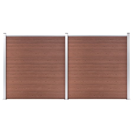 Brown WPC garden fence 353x186 cm by vidaXL, fence panels - Ref: Foro24-3053207, Price: 613,91 €, Discount: %