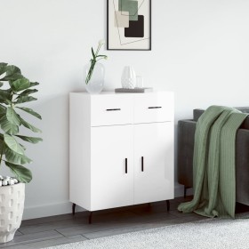 Glossy white plywood sideboard 69.5x34x90 cm by vidaXL, Sideboards - Ref: Foro24-827998, Price: 94,99 €, Discount: %