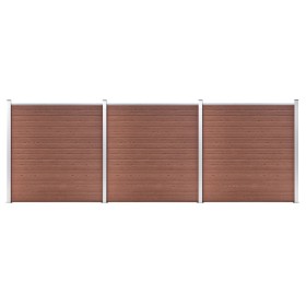 Brown WPC garden fence 526x186 cm by vidaXL, fence panels - Ref: Foro24-3053208, Price: 809,41 €, Discount: %