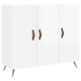 Aparador de madera de ingeniería blanco brillo 90x34x80 cm de vidaXL, Aparadores - Ref: Foro24-828078, Precio: 85,76 €, Descu...