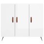 Aparador de madera de ingeniería blanco brillo 90x34x80 cm de vidaXL, Aparadores - Ref: Foro24-828078, Precio: 85,76 €, Descu...