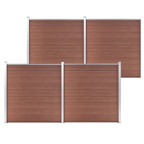 Brown WPC garden fence 699x186 cm by vidaXL, fence panels - Ref: Foro24-3053209, Price: 1,00 €, Discount: %