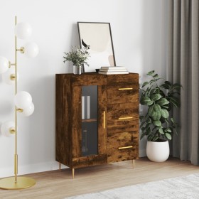 Smoked oak engineered wood sideboard 69.5x34x90 cm by vidaXL, Sideboards - Ref: Foro24-828033, Price: 90,99 €, Discount: %