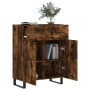 Aparador de madera de ingeniería roble ahumado 69,5x34x90 cm de vidaXL, Aparadores - Ref: Foro24-828009, Precio: 129,87 €, De...