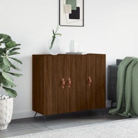 Oak brown engineered wood sideboard 90x34x80 cm by vidaXL, Sideboards - Ref: Foro24-828083, Price: 80,99 €, Discount: %