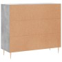 Concrete gray engineered wood sideboard 90x34x80 cm by vidaXL, Sideboards - Ref: Foro24-828096, Price: 80,97 €, Discount: %