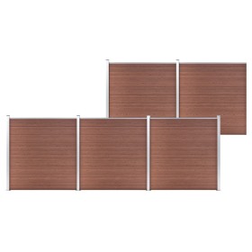 Brown WPC garden fence 872x186 cm by vidaXL, fence panels - Ref: Foro24-3053210, Price: 1,00 €, Discount: %