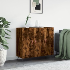 Smoked oak engineered wood sideboard 90x34x80 cm by vidaXL, Sideboards - Ref: Foro24-828081, Price: 80,99 €, Discount: %