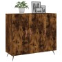 Aparador de madera de ingeniería roble ahumado 90x34x80 cm de vidaXL, Aparadores - Ref: Foro24-828081, Precio: 80,73 €, Descu...