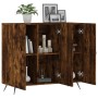 Smoked oak engineered wood sideboard 90x34x80 cm by vidaXL, Sideboards - Ref: Foro24-828081, Price: 80,73 €, Discount: %