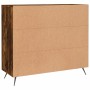 Aparador de madera de ingeniería roble ahumado 90x34x80 cm de vidaXL, Aparadores - Ref: Foro24-828081, Precio: 80,73 €, Descu...