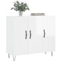 Hochglanzweißes Sideboard aus Holzwerkstoff, 90 x 34 x 80 cm von vidaXL, Sideboards - Ref: Foro24-828102, Preis: 82,99 €, Rab...