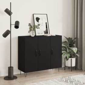 Engineered wood black sideboard 90x34x80 cm by vidaXL, Sideboards - Ref: Foro24-828101, Price: 78,13 €, Discount: %