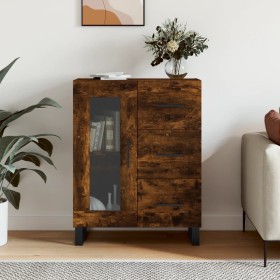 Smoked oak engineered wood sideboard 69.5x34x90 cm by vidaXL, Sideboards - Ref: Foro24-828073, Price: 100,99 €, Discount: %