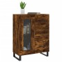 Aparador de madera de ingeniería roble ahumado 69,5x34x90 cm de vidaXL, Aparadores - Ref: Foro24-828073, Precio: 106,01 €, De...