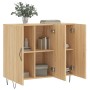 Aparador de madera de ingeniería roble Sonoma 90x34x80 cm de vidaXL, Aparadores - Ref: Foro24-828103, Precio: 72,25 €, Descue...