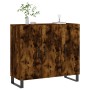 Smoked oak engineered wood sideboard 90x34x80 cm by vidaXL, Sideboards - Ref: Foro24-828137, Price: 90,96 €, Discount: %