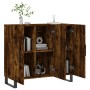 Smoked oak engineered wood sideboard 90x34x80 cm by vidaXL, Sideboards - Ref: Foro24-828137, Price: 90,96 €, Discount: %