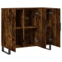 Aparador de madera de ingeniería roble ahumado 90x34x80 cm de vidaXL, Aparadores - Ref: Foro24-828137, Precio: 90,96 €, Descu...