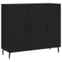 Black engineered wood sideboard 90x34x80 cm by vidaXL, Sideboards - Ref: Foro24-828125, Price: 62,29 €, Discount: %