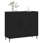 Black engineered wood sideboard 90x34x80 cm by vidaXL, Sideboards - Ref: Foro24-828125, Price: 62,29 €, Discount: %