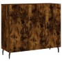 Smoked oak engineered wood sideboard 90x34x80 cm by vidaXL, Sideboards - Ref: Foro24-828129, Price: 88,03 €, Discount: %