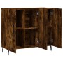 Aparador de madera de ingeniería roble ahumado 90x34x80 cm de vidaXL, Aparadores - Ref: Foro24-828129, Precio: 88,03 €, Descu...