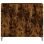 Smoked oak engineered wood sideboard 90x34x80 cm by vidaXL, Sideboards - Ref: Foro24-828129, Price: 88,03 €, Discount: %