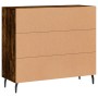 Smoked oak engineered wood sideboard 90x34x80 cm by vidaXL, Sideboards - Ref: Foro24-828129, Price: 88,03 €, Discount: %