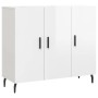 Glossy white engineered wood sideboard 90x34x80 cm by vidaXL, Sideboards - Ref: Foro24-828126, Price: 88,57 €, Discount: %