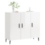 Glossy white engineered wood sideboard 90x34x80 cm by vidaXL, Sideboards - Ref: Foro24-828126, Price: 88,57 €, Discount: %