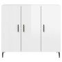 Glossy white engineered wood sideboard 90x34x80 cm by vidaXL, Sideboards - Ref: Foro24-828126, Price: 88,57 €, Discount: %