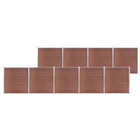 Brown WPC garden fence 1564x186 cm by vidaXL, fence panels - Ref: Foro24-3053214, Price: 2,00 €, Discount: %